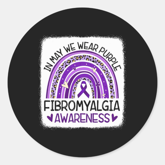 In May We Wear Purple Fibromyalgia Awareness 2  Classic Round Sticker (Front)
