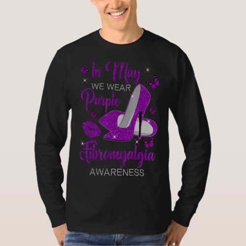 In May We Wear Purple High Heel Fibromyalgia Aware T_Shirt