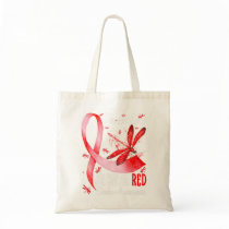In May We Wear Red Stroke Awareness Dragonfly Tote Bag