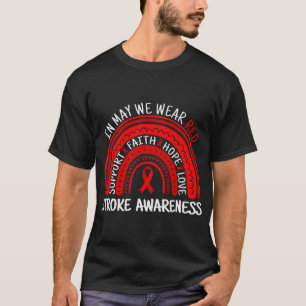 in may wear red stroke awareness rainbow warrior r T-Shirt