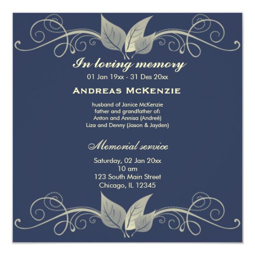 In Memoriam Card | Zazzle