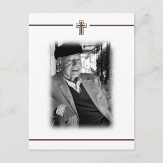 In Memoriam Crucifix Cross Death Notice Photo Invitation