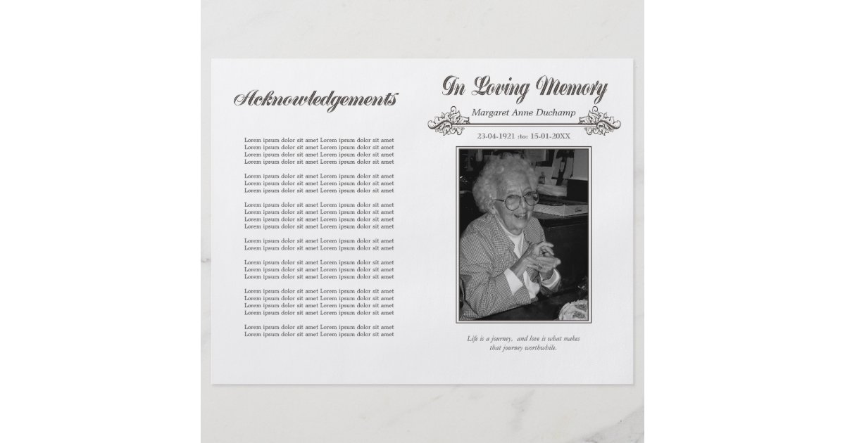 In Memoriam Loving Memory Funeral Booklet Template Flyer | Zazzle.com