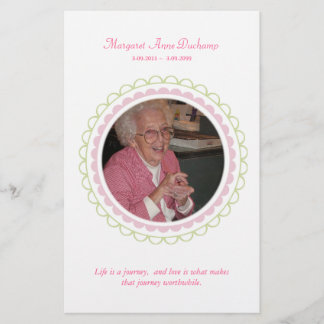In Memoriam Loving Memory Funeral Photo Hand Out Flyer