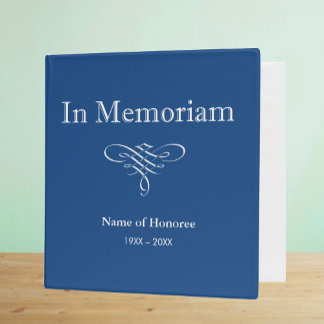 In Memoriam Photo or Guest Book 3 Ring Binder