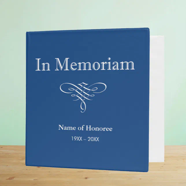 In Memoriam Photo or Guest Book 3 Ring Binder | Zazzle
