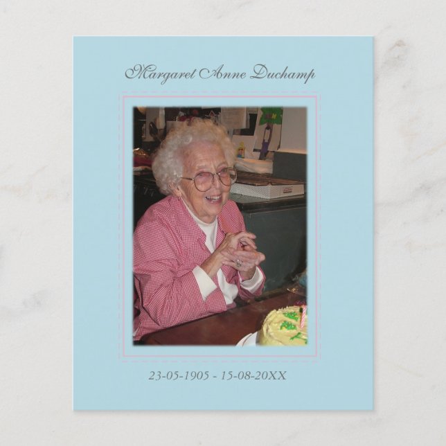 In Memoriam Remembrance Death Notice Photo Flyer (Front)