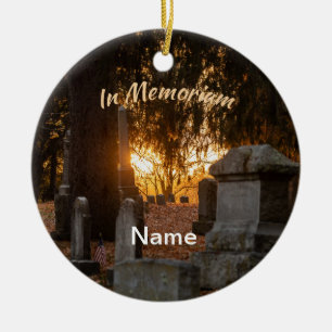 In Memoriam Sunset Ceramic Ornament