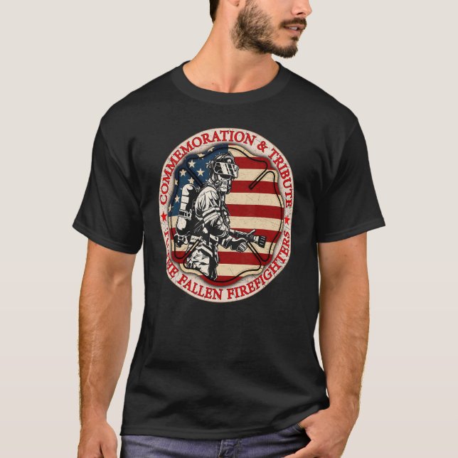 In Memory And Honor Of Firefighters Remembering Th T-Shirt (Front)