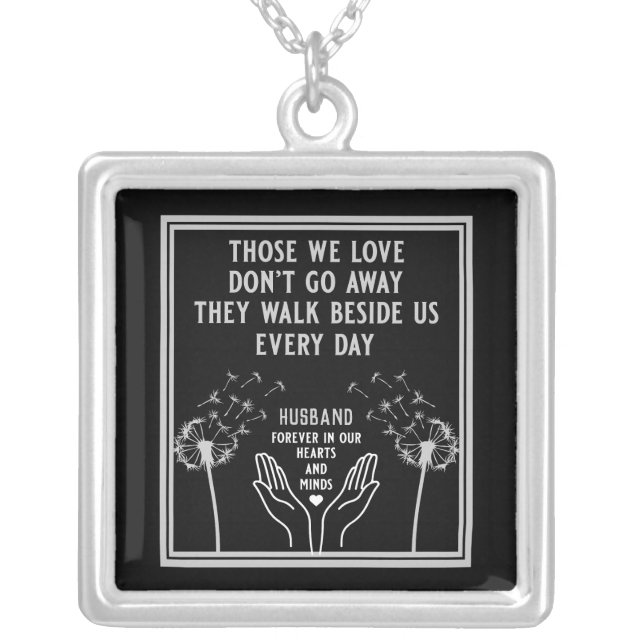 In Memory Bereavement And Loss Photo Print Silver Plated Necklace (Front)