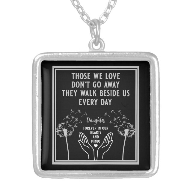 In Memory Bereavement And Loss Photo Print Silver Plated Necklace (Front)