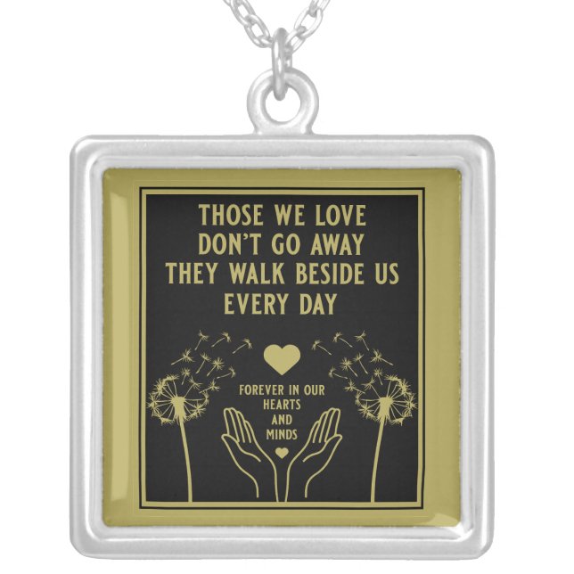 In Memory Bereavement And Loss Photo Print Silver Plated Necklace (Front)