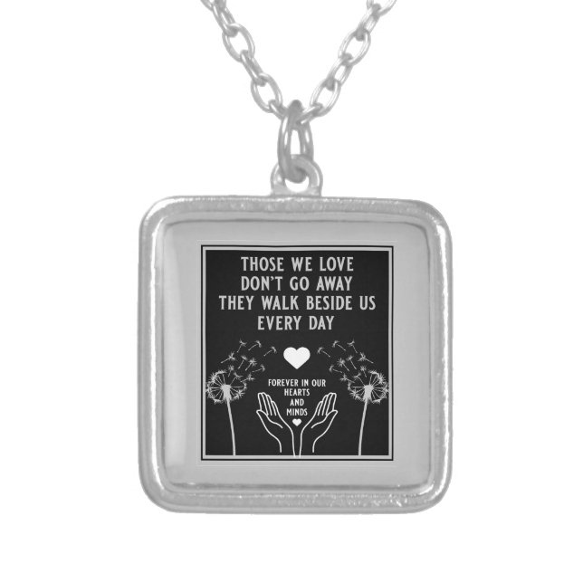In Memory Bereavement And Loss Photo Print Silver Plated Necklace (Front)