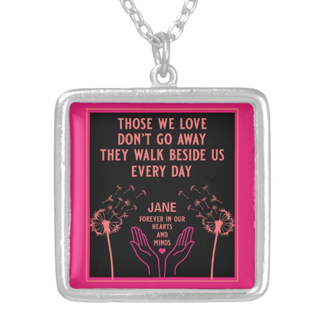 In Memory Bereavement And Loss Photo Print Silver Plated Necklace (Front)