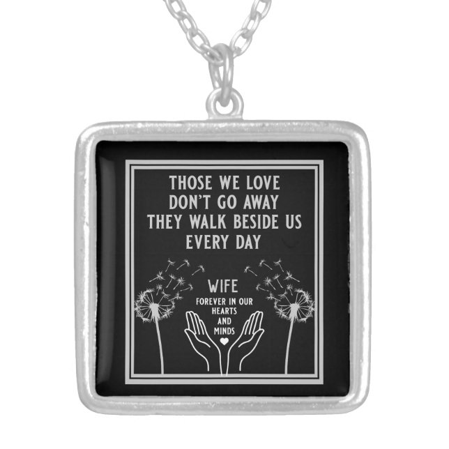 In Memory Bereavement And Loss Photo Print Silver Plated Necklace (Front)