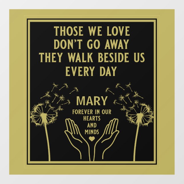 In Memory Bereavement And Loss Photo Print Wall Decal (Front)