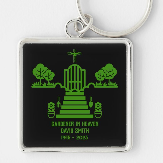 In Memory Bereavement Gardener Funeral Keychain (Front)