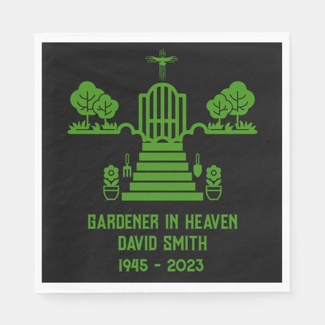 In Memory Bereavement Gardener Funeral Napkins (Front)