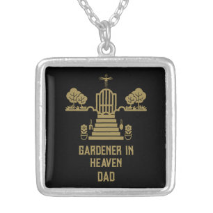 In Memory Bereavement Gardener Funeral Silver Plated Necklace