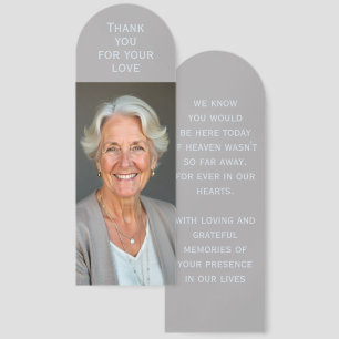 In Memory Bookmarks + your text & photo