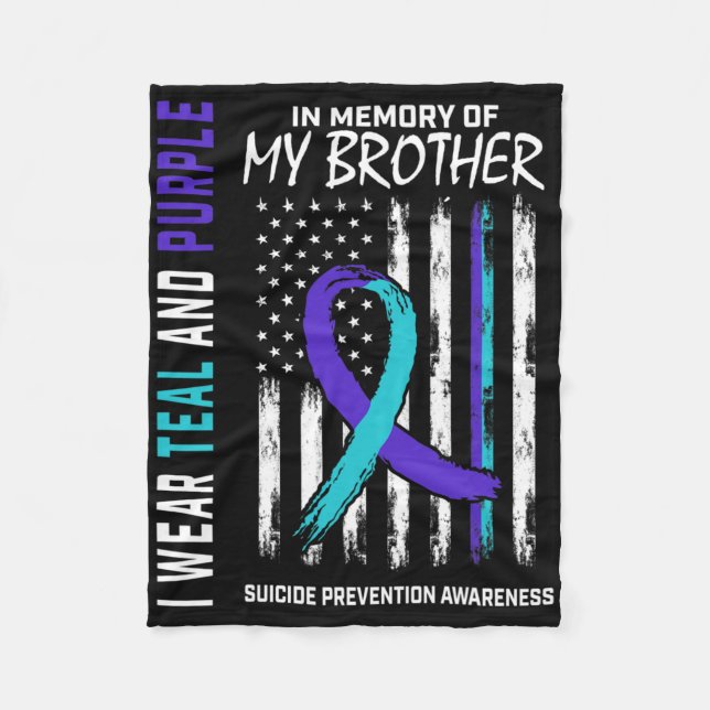 In Memory Brother Suicide Awareness Prevention Ame Fleece Blanket (Front)