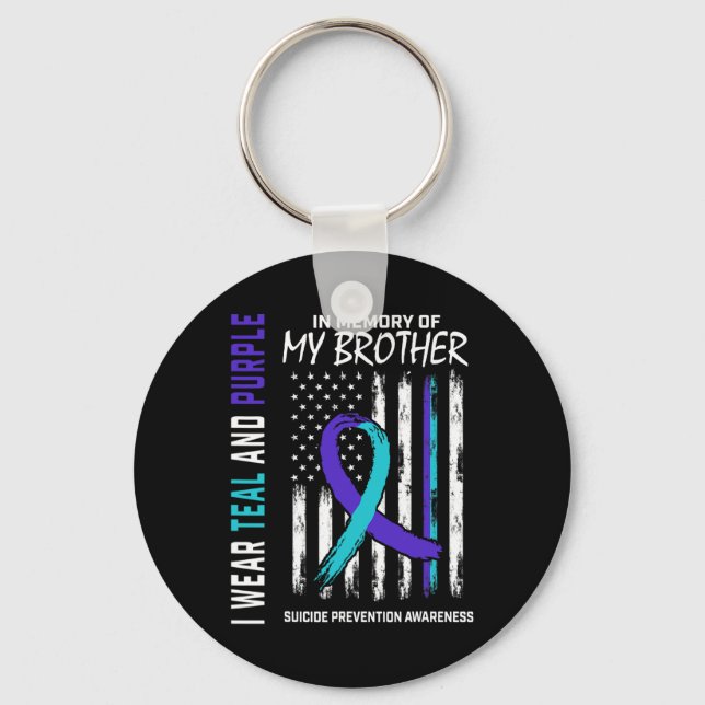 In Memory Brother Suicide Awareness Prevention Ame Keychain (Front)