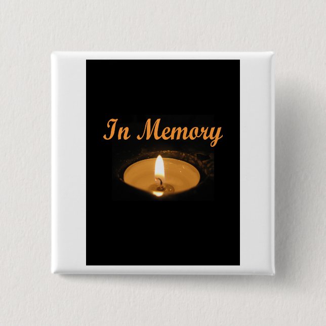 In Memory Candle Glow Pinback Button (Front)