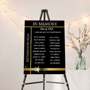 In Memory. Class Reunion Tribute Board