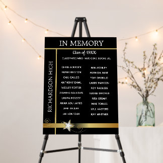 In Memory. Class Reunion Tribute Board