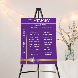 In Memory. Class Reunion Tribute Board