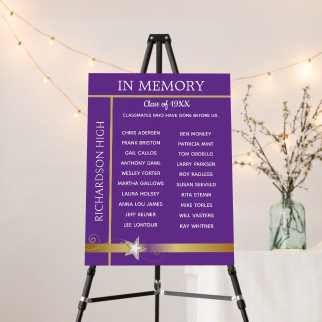 In Memory. Class Reunion Tribute Board (In Situ (Stand))