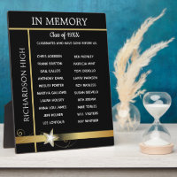 In Memory. Class Reunion Tribute Easel