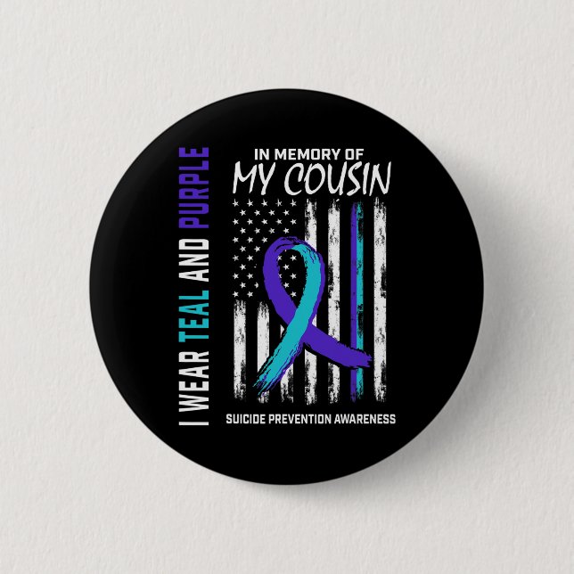 In Memory Cousin Suicide Awareness Prevention Amer Button (Front)