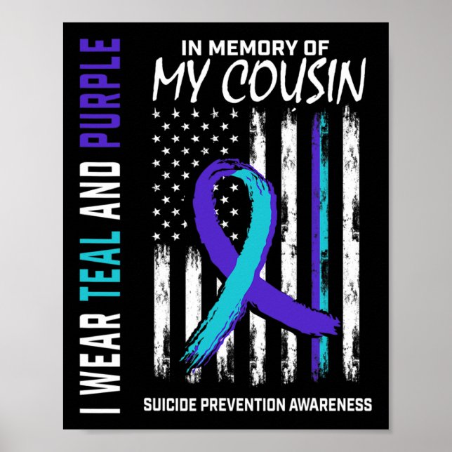 In Memory Cousin Suicide Awareness Prevention Amer Poster (Front)