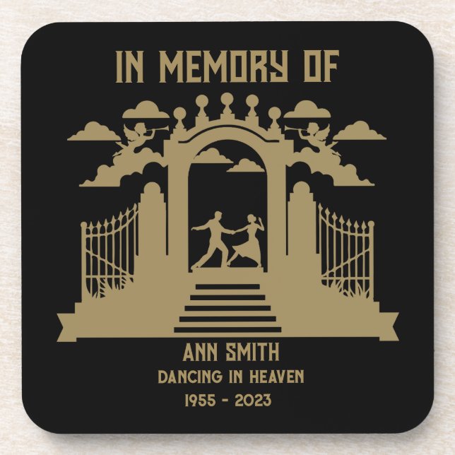 In Memory Dancers Funeral Beverage Coaster (Front)