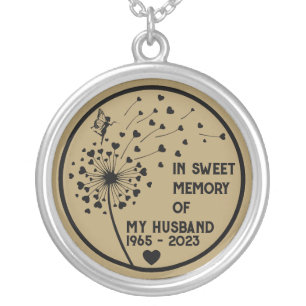 In Memory Dandelion Garden Silver Plated Necklace