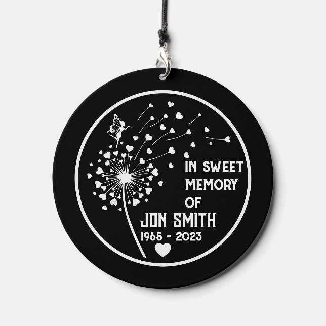 In Memory Dandelion Garden Wind Chime (Front)