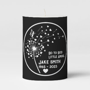 In Memory Dandelion Grave Pillar Candle