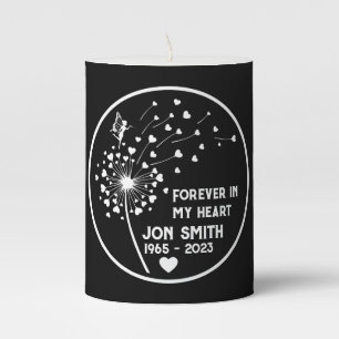 In Memory Dandelion Keepsake Jewellery  Pillar Candle