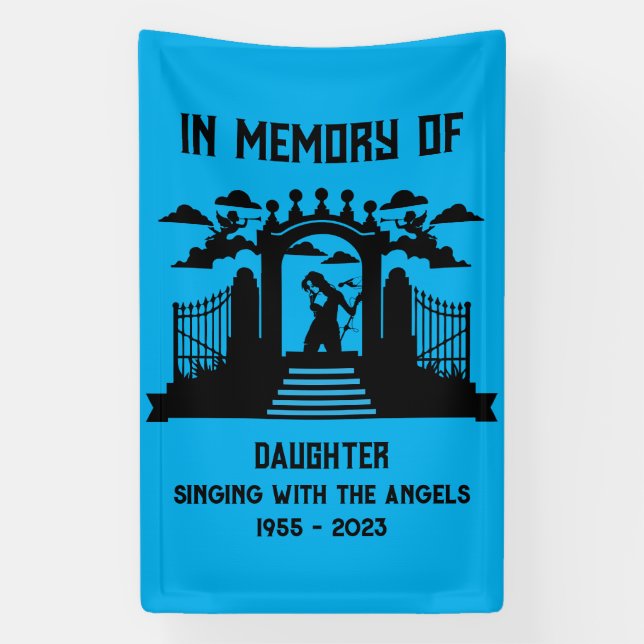 In Memory Female Singers Funeral Banner (Vertical)