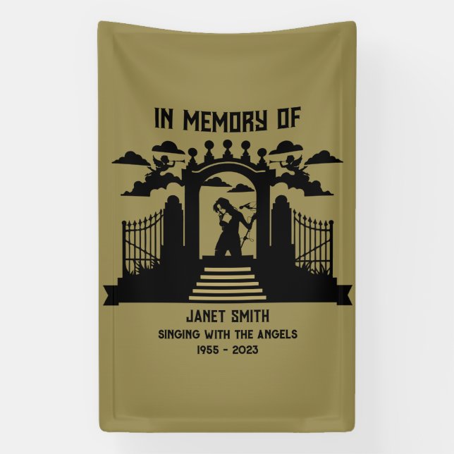In Memory Female Singers Funeral Banner (Vertical)
