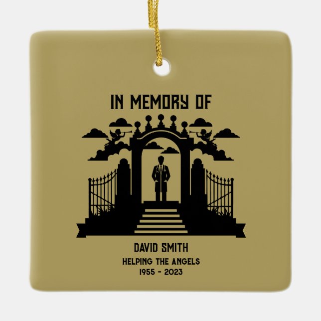 In Memory Female Singers Funeral Ceramic Ornament (Front)