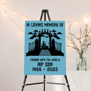 In Memory Fishing Funeral Foam Board