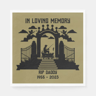 In Memory Fishing Funeral Napkins
