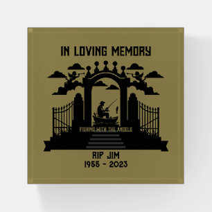 In Memory Fishing Funeral Paperweight