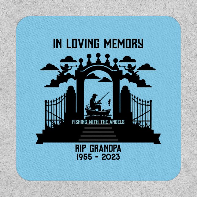 In Memory Fishing Funeral Patch (Front)