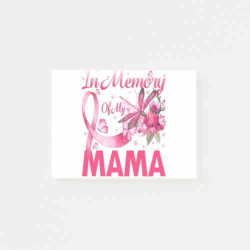 In Memory For My Mama Dragonfly Breast Cancer Post_it Notes