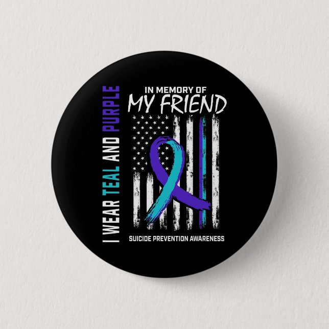 In Memory Friend Suicide Awareness Prevention Amer Button (Front)