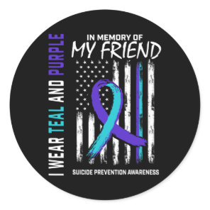 In Memory Friend Suicide Awareness Prevention Amer Classic Round Sticker