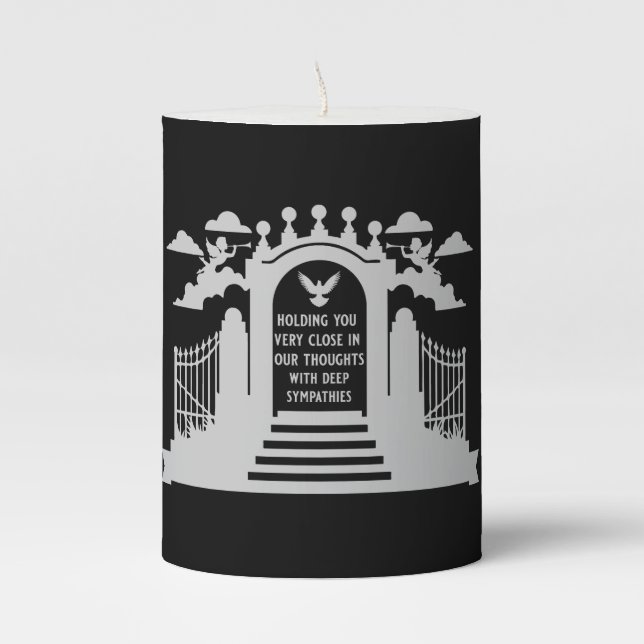 In Memory Funeral Gift Pillar Candle (Front)